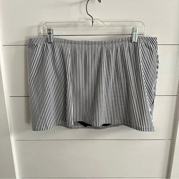 CACIQUE SWIM 18 blue striped ruffle top and bottom woman Tankini coastal - Picture 4 of 12